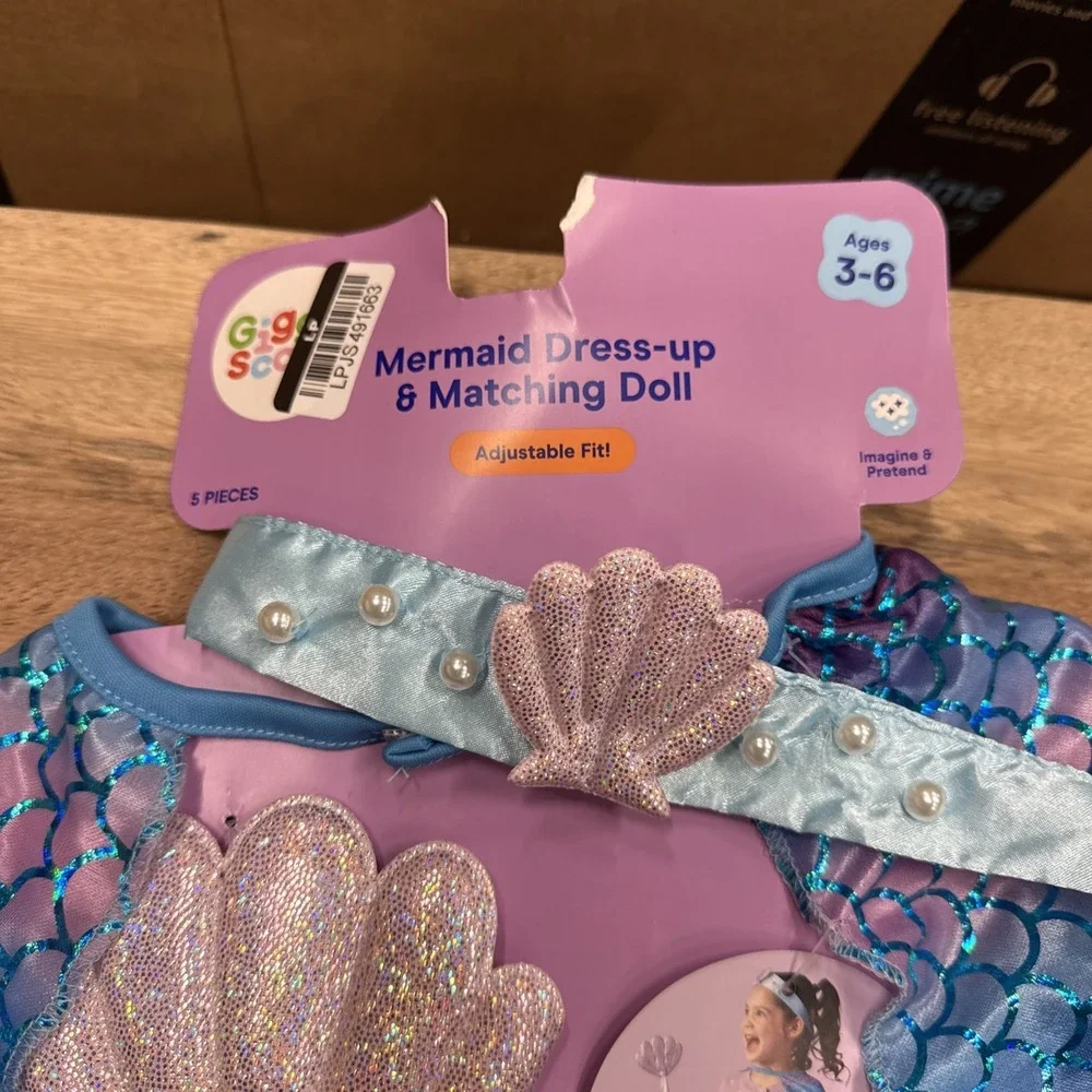 Mermaid Dress-up Costume Ages 3-6